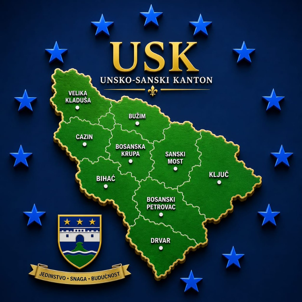Unsko-sanski kanton – mapa Krajine